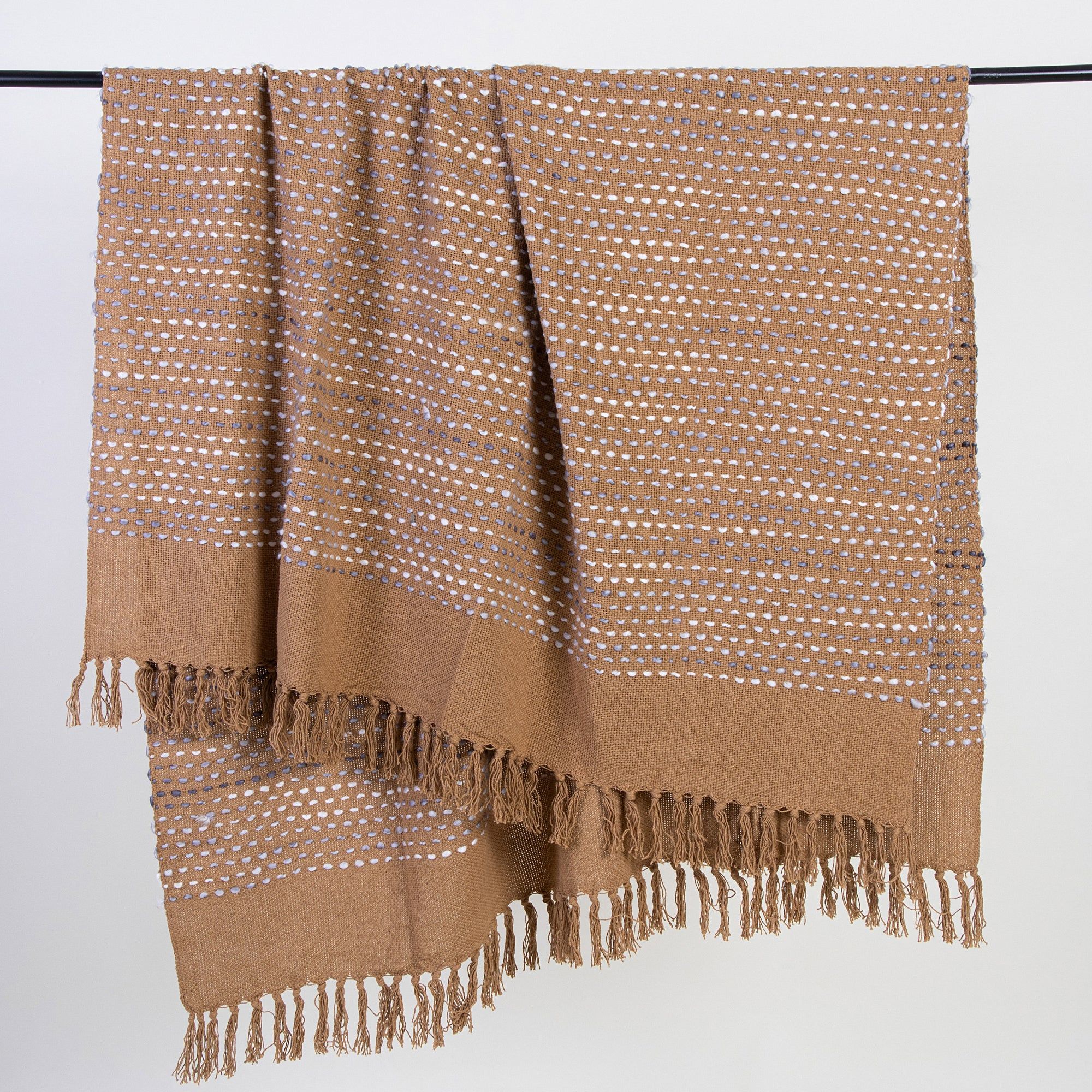 Luxury Brown Soft Cotton Throws for Couch